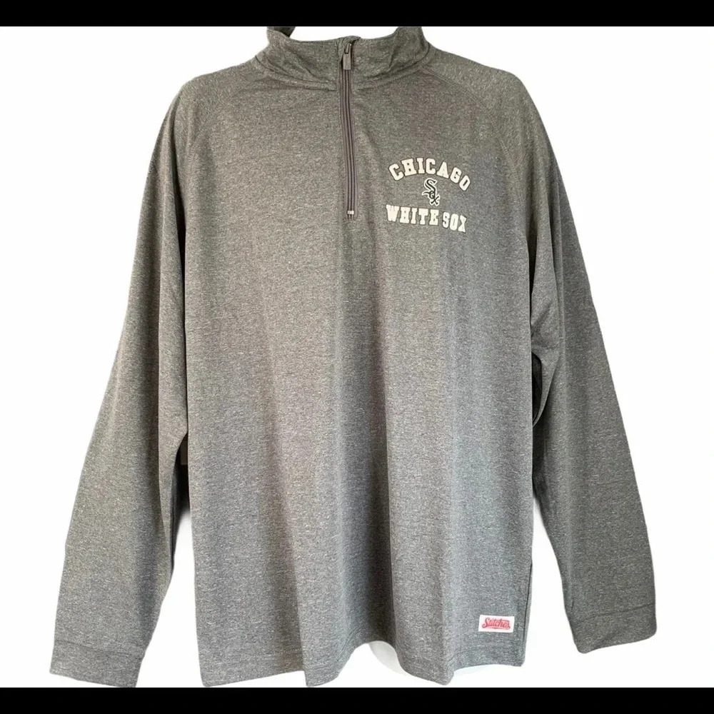 Stitches White Sox Quarter-Zip Long Sleeve Shirt